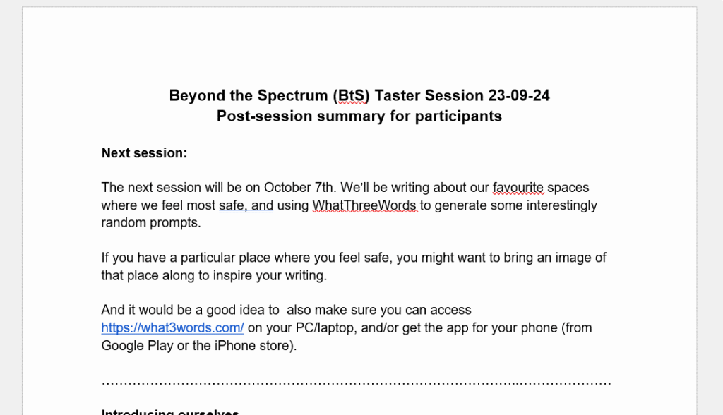 Social story image 17 session summary